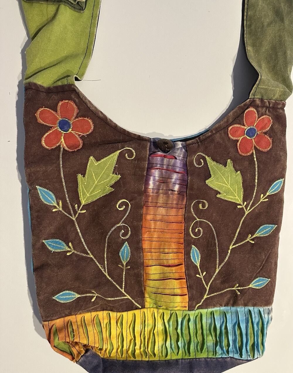 Rising International Shoulder Bag Multicolor Lightweight Flower Hippie Boho Chic